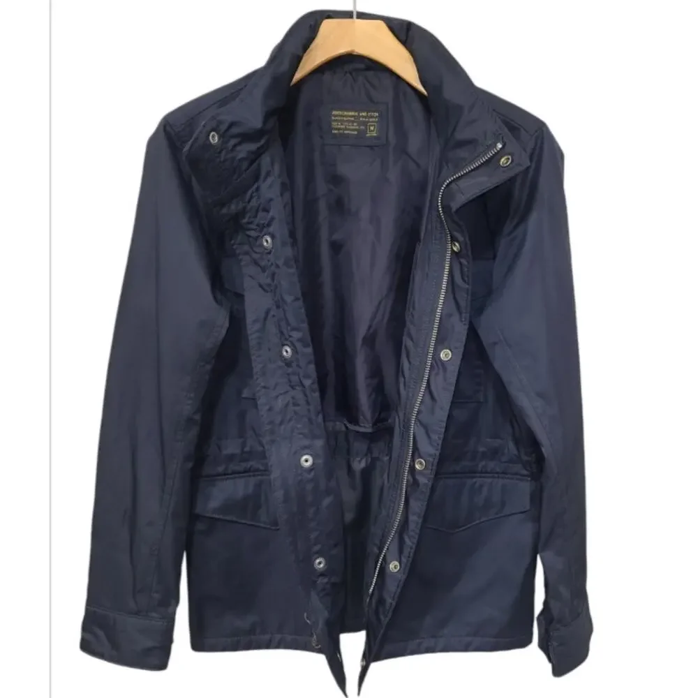 Abercrombie & Fitch Men's M Navy Technical Utility Field Jacket Hooded Outdoor